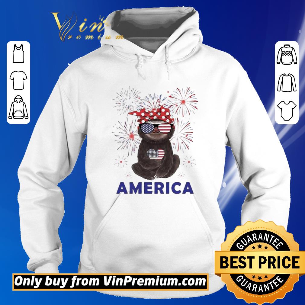 Awesome Sloth Independence Day America shirt