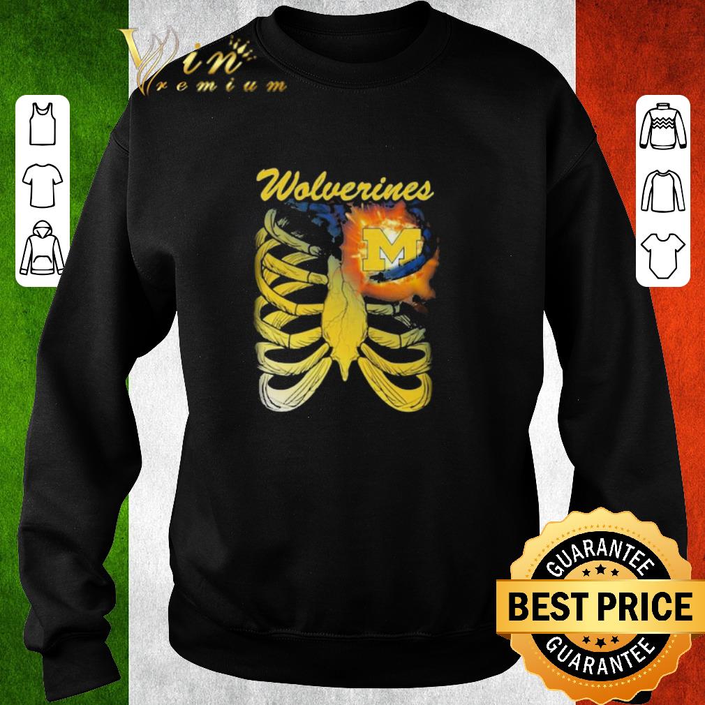 Hot Logo Michigan Wolverines Bone heart shirt