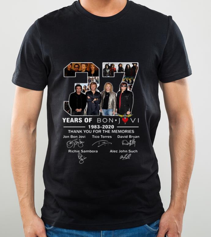 Official 37 Years Of Bon Jovi Thank You For The Memories Signatures shirt