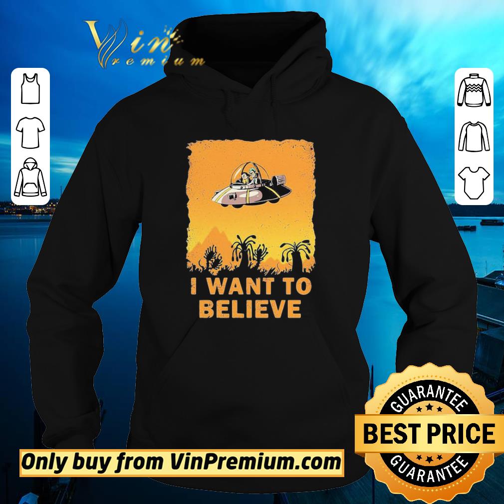 Hot Ufo rick and morty i want to believe shirt