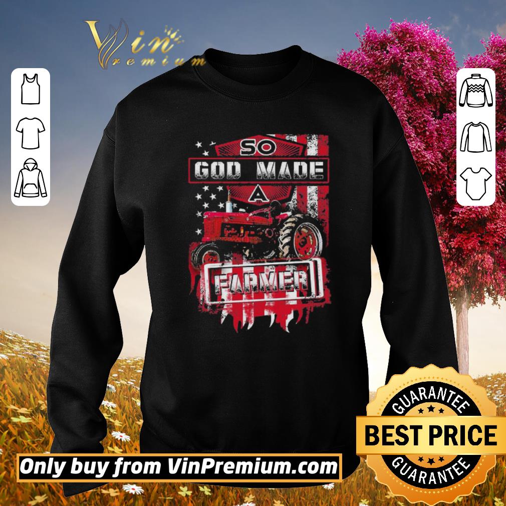 Awesome So god made a farmer American flag shirt