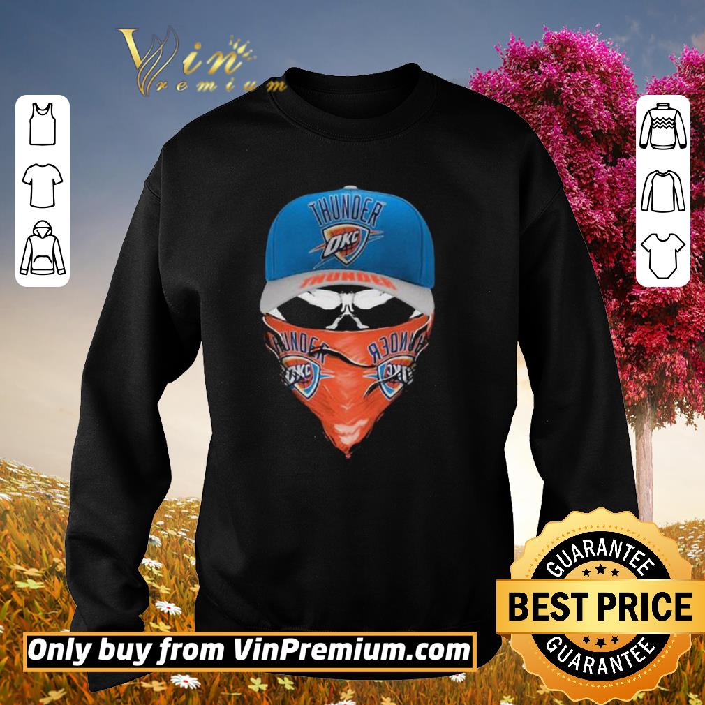 Awesome Skull mask oklahoma city thunder basketball shirt