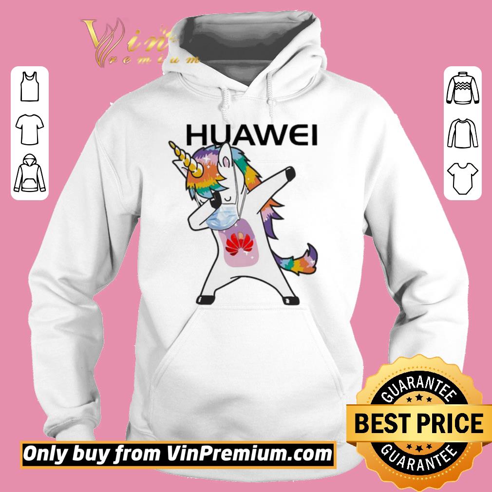 Awesome Dabbing Unicorn mask Huawei logo Coronavirus shirt 2 Awesome Dabbing Unicorn mask Huawei logo Coronavirus shirt