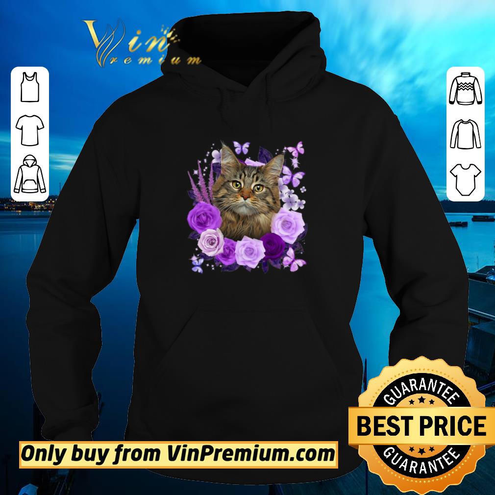 Awesome Purple Rose Maine Coon Cat shirt