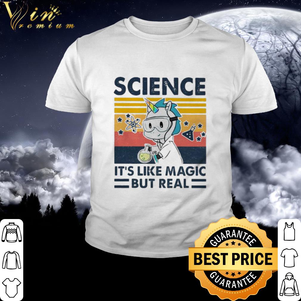 Nice Vintage Unicorn science it_s like magic but real shirt 2