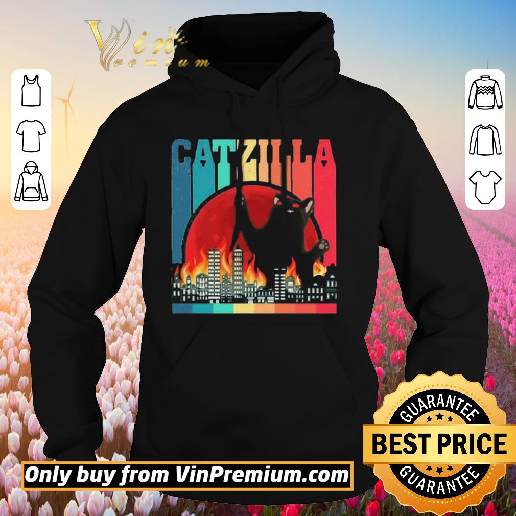 Awesome Catzilla Japanese Sunset Style Cat Kitten Vintage Retro shirt