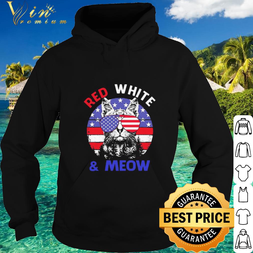 Official Cat Glasses Red White And Meow 4th Of July Independence Day shirt 2 Official Cat Glasses Red White And Meow 4th Of July Independence Day shirt