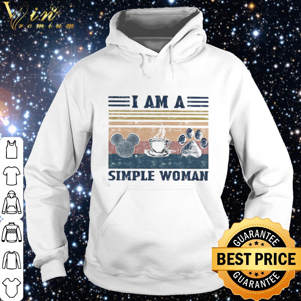Top I am a simple woman mickey mouse coffee and paw dog vintage retro shirt 2 Top I am a simple woman mickey mouse coffee and paw dog vintage retro shirt