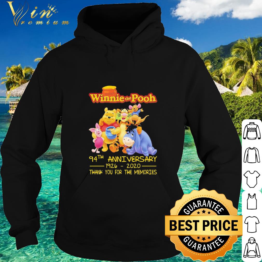 Best Winnie The Pooh 94th Anniversary 1926-2020 Thank You For The Memories shirt