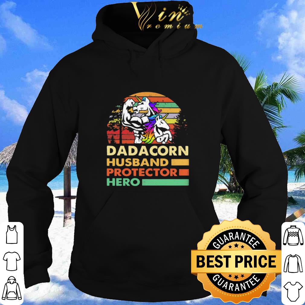 Top Vintage Unicorn Dadacorn Husband Protector Hero Father's Day shirt