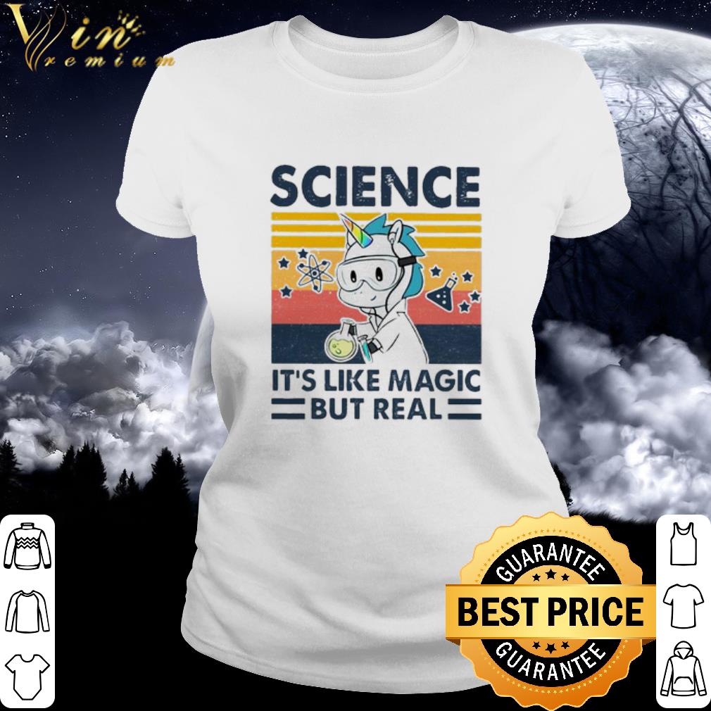 Nice Vintage Unicorn science it_s like magic but real shirt 3