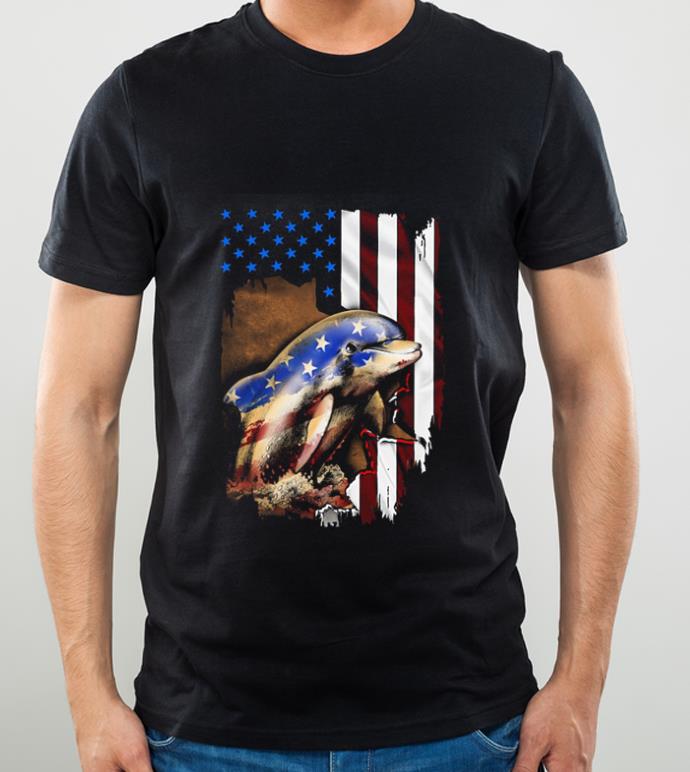 Top Dolphin American Flag 4th Of July shirt