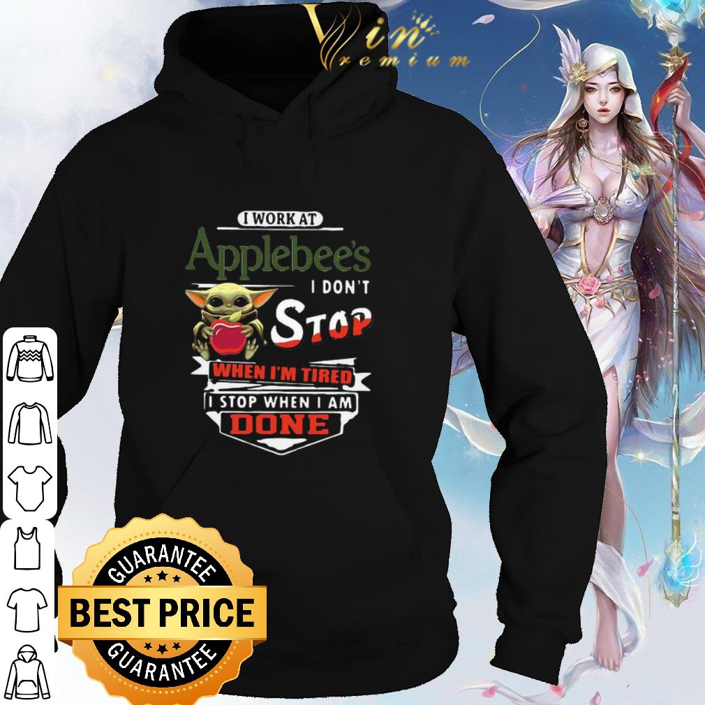 Top Star Wars Baby Yoda I Work At Applebee’s Transportation I Don’t Stop shirt