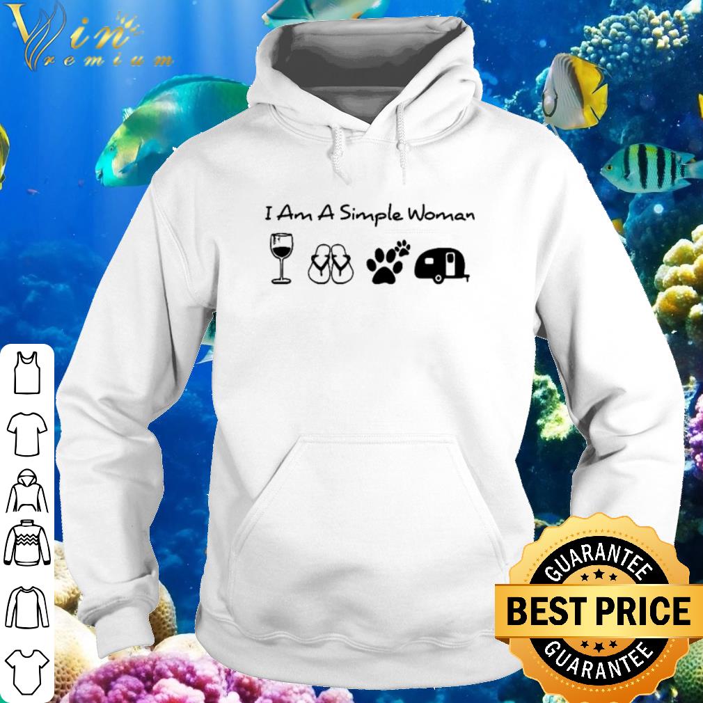 Nice I Am A Simple Woman I Like Wine Flip Flop Dog Paw And Camping shirt 2 Nice I Am A Simple Woman I Like Wine Flip Flop Dog Paw And Camping shirt