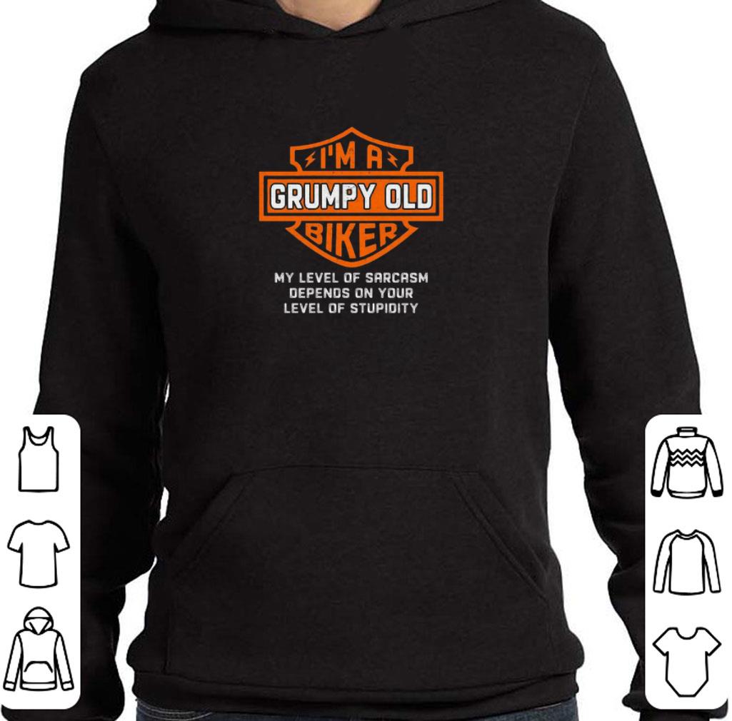 Original Harley Davidson I’m A Grumpy Old Biker My Level Of Sarcasm shirt