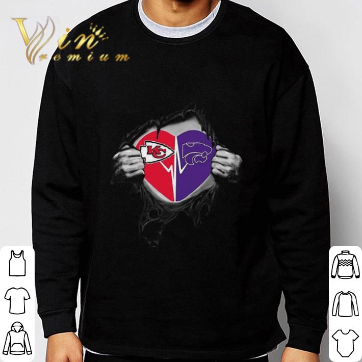 Insides Me Kansas City Chiefs And Kansas State Wildcats Heartbeat shirt