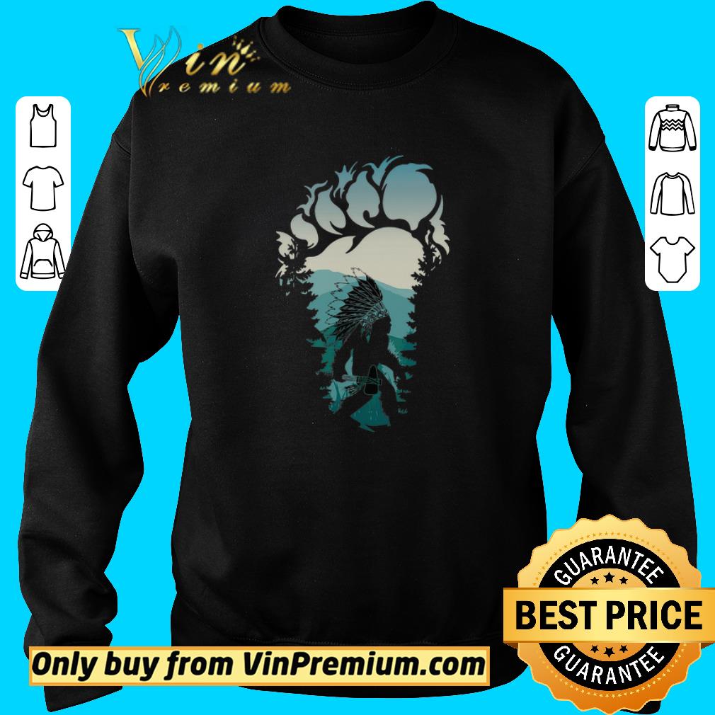 Hot Bigfoot American Native In Footprint shirt