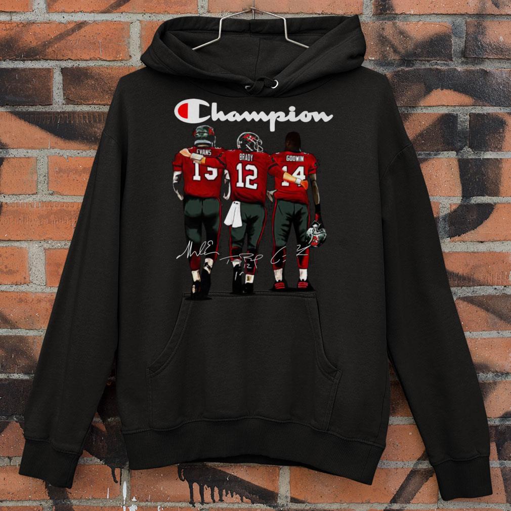 Awesome Logo Champion Tampa Bay Buccaneers Evans Brady Godwin Signatures shirt 8 Logo Champion Tampa Bay Buccaneers Evans Brady Godwin Signatures shirt