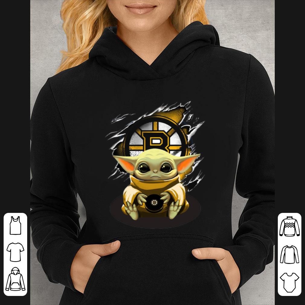 Awesome Star Wars Baby Yoda Blood Inside Boston Bruins shirt