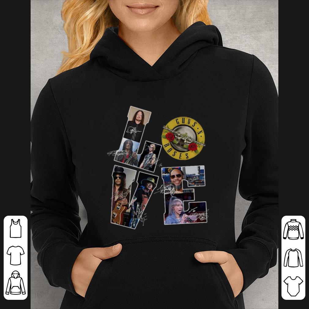 Nice Love Guns Roses Signatures shirt