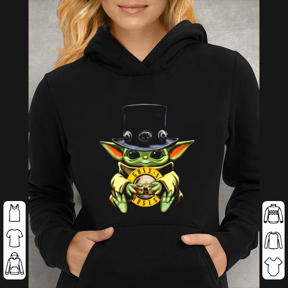 Hot Baby Yoda hug Guns N' Roses Logo Star Wars shirt