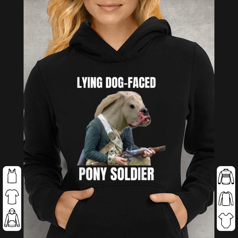 Premium Lying Dog Faced Pony Soldier T shirt