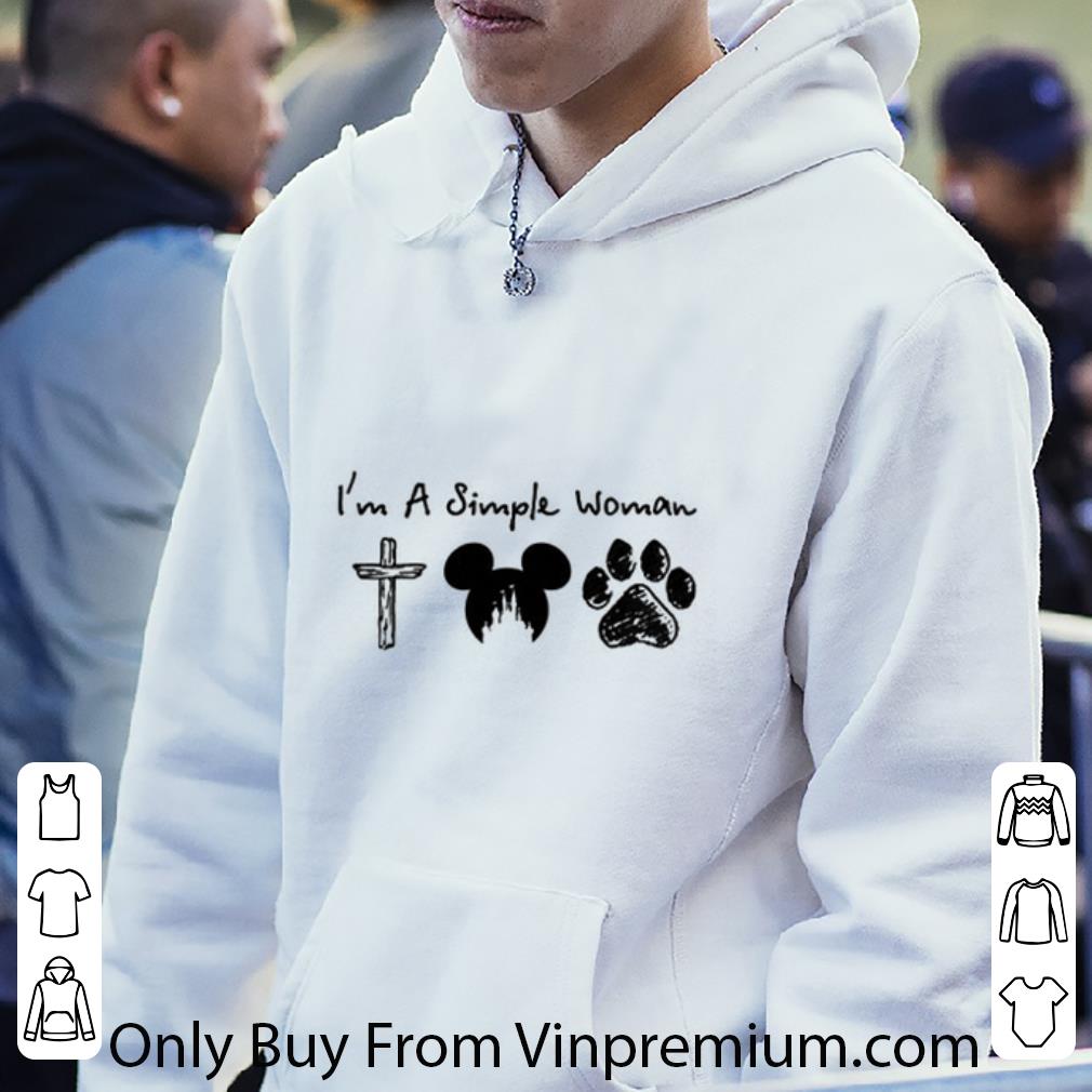 Official I'm A Simple Woman Cross Mickey Paw Dog shirt
