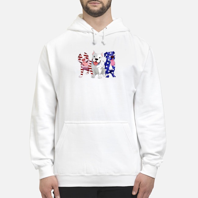 Red White Blue Pitbull American Flag Shirt 8 Red White Blue Pitbull American Flag Hoodie