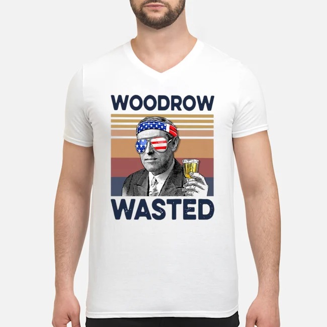 Woodrow Wasted Vintage Drink Beer Shirt 8 Woodrow Wasted Vintage Drink Beer Guy V-neck