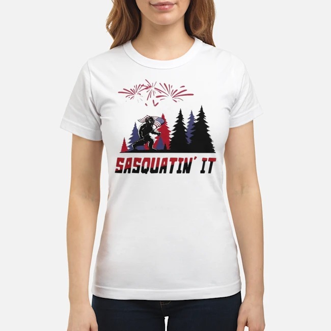 Sasquatin It American Flag Veteran Independence Day Shirt 5 Sasquatin It American Flag Veteran Independence Day Ladies Tee