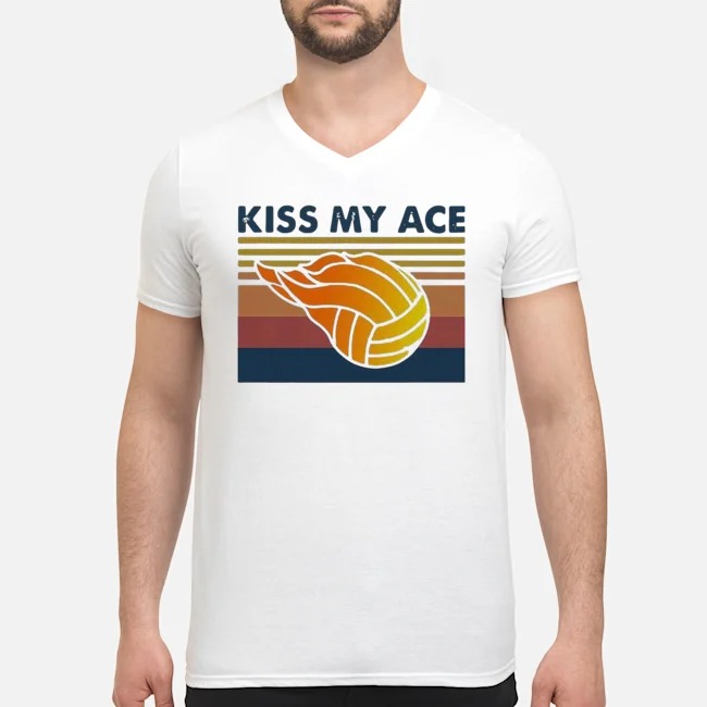 Volleyball Kiss My Ace Vintage Shirt 8 Volleyball Kiss My Ace Vintage Guy V-neck