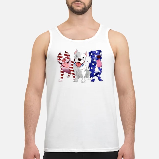 Red White Blue Pitbull American Flag Shirt 7 Red White Blue Pitbull American Flag Guy Tank Top