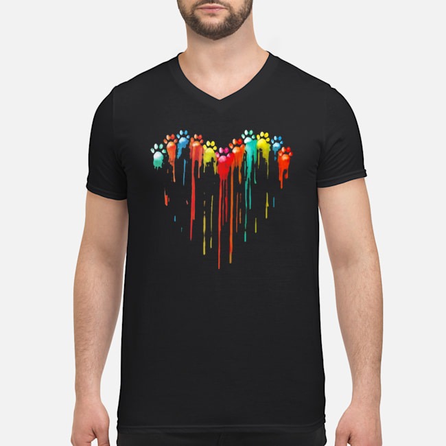 Dog Paw Heart Rainbow Shirt 8 Dog Paw Heart Rainbow Guy V-neck