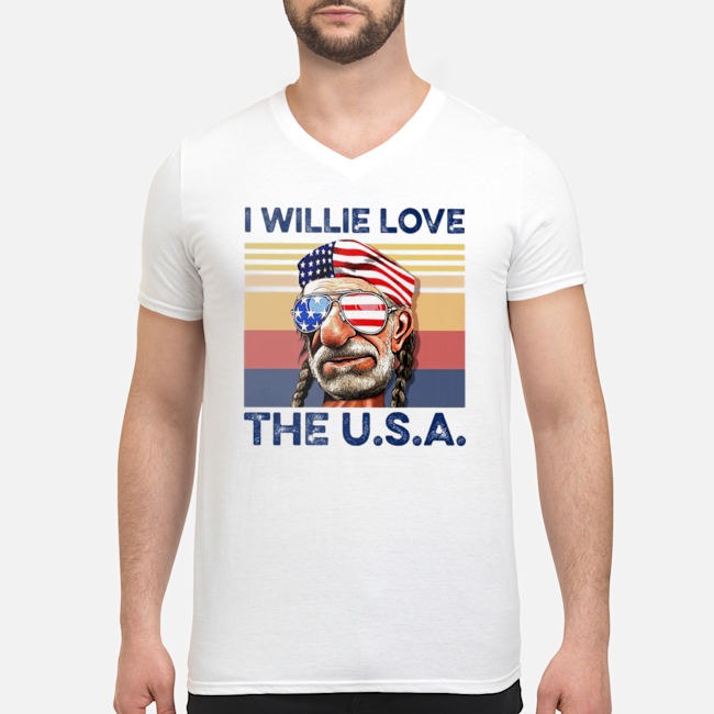 I Willie Love The USA Vintage Shirt 6 I Willie Love The USA Vintage Guy V-neck