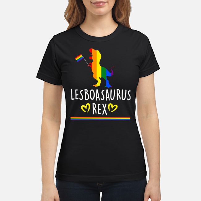 LGBT T-rex Dinosaur Lesboasaurus Rex Shirt 7 LGBT T-rex Dinosaur Lesboasaurus Rex Ladies Tee