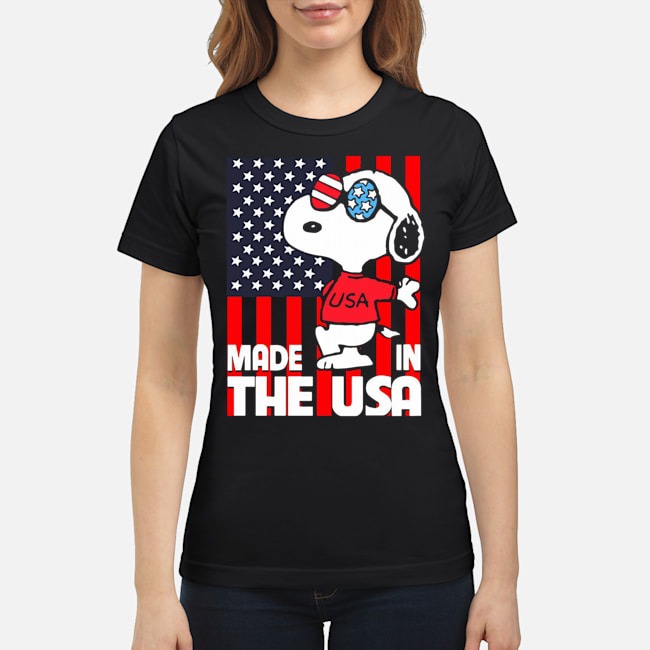 Snoopy American Flag Made In The USA Shirt 8 Snoopy American Flag Made In The USA Ladies Tee