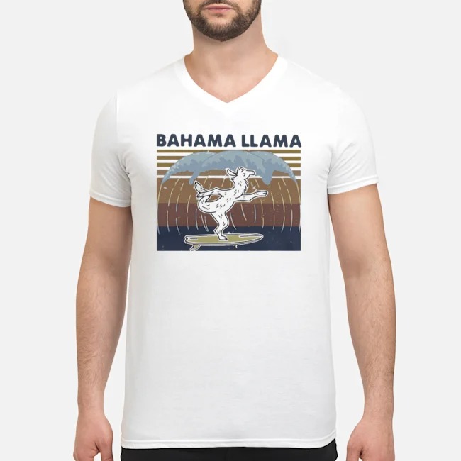 Bahama Llama Dancing Vintage Shirt 5 Bahama Llama Dancing Vintage Guy V-neck