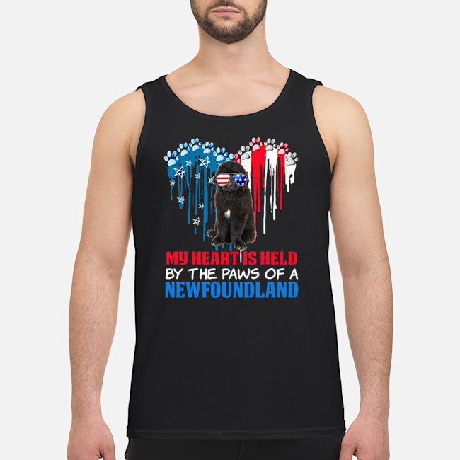 Heart Paw America My Heart Is Held By The Paws Of A Newfoundland Shirt 6 Heart Paw America My Heart Is Held By The Paws Of A Newfoundland Guy Tank Top