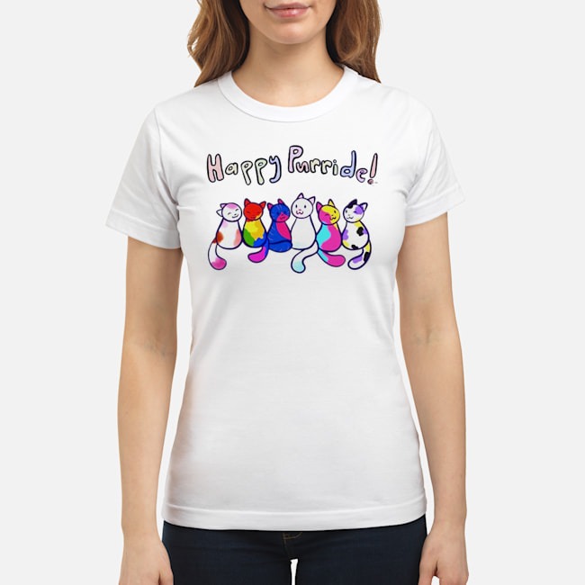 LGBT Cats Happy Purride Shirt 8 LGBT Cats Happy Purride Ladies Tee