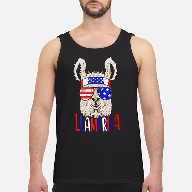 Llamerica American 4th Of July Shirt 7 Llamerica American 4th Of July Guy Tank Top