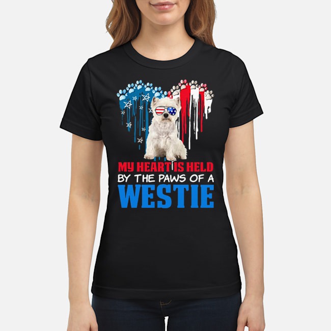 Heart Paw America My Heart Is Held By The Paws Of A Toy Westie Shirt 5 Heart Paw America My Heart Is Held By The Paws Of A Toy Westie Ladies Tee