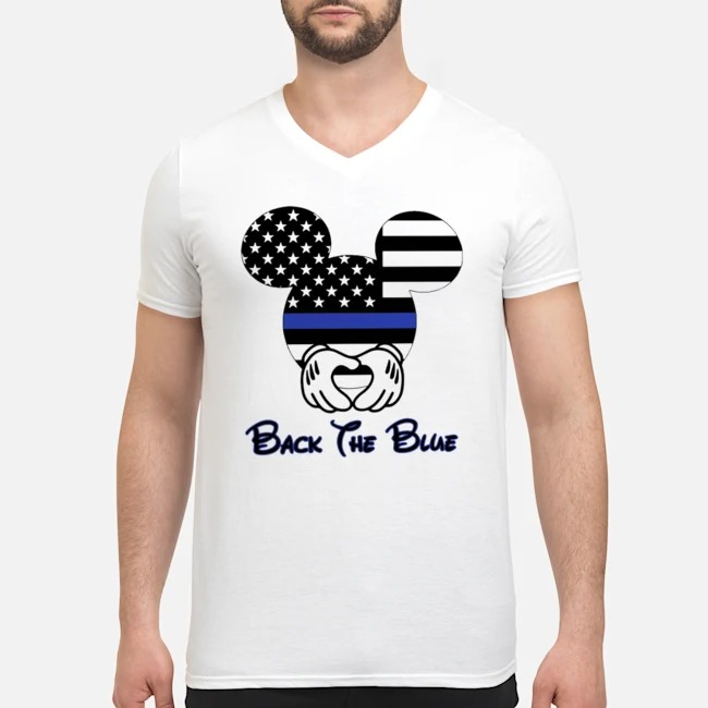 American Flag Mouse Back The Blue Shirt 5 American Flag Mouse Back The Blue Guy V-neck