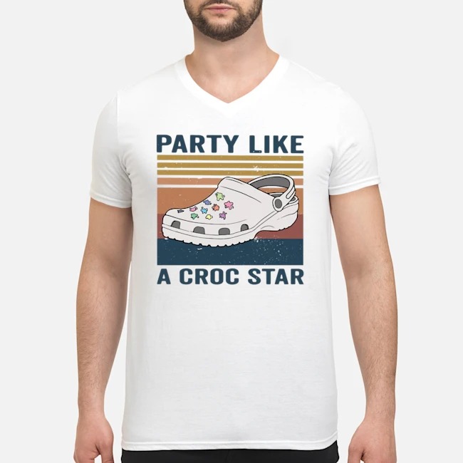 Party Like A Croc Star Vintage Shirt 5 Party Like A Croc Star Vintage Guy V-neck
