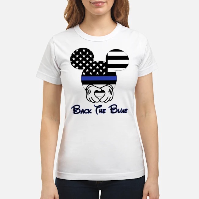 American Flag Mouse Back The Blue Shirt 7 American Flag Mouse Back The Blue Ladies Tee