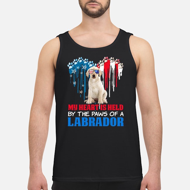 Heart Paw America My Heart Is Held By The Paws Of A Yellow Labrador Shirt 7 Heart Paw America My Heart Is Held By The Paws Of A Yellow Labrador Guy Tank Top