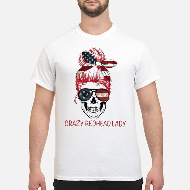 Crazy Redhead Lady Skull America Shirt 1 Crazy Redhead Lady Skull America Shirt