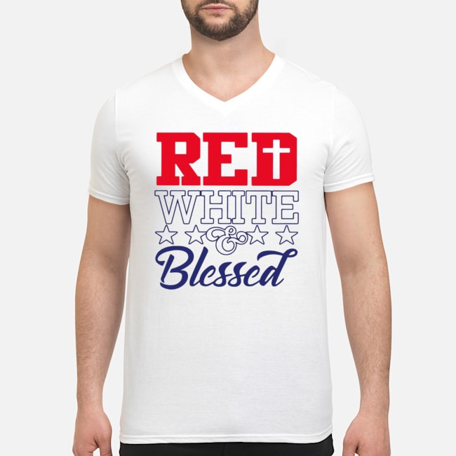 Red White And Blessed Patriot Shirt 6 Red White And Blessed Patriot Guy V-neck