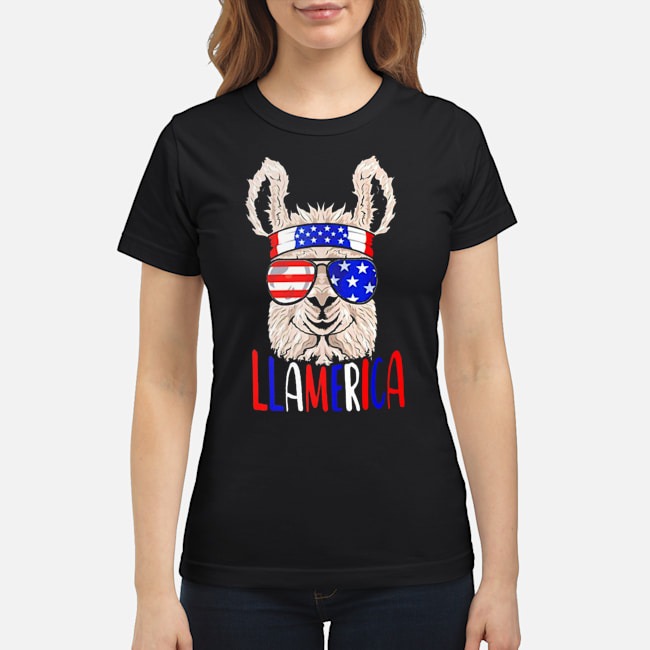 Llamerica American 4th Of July Shirt 6 Llamerica American 4th Of July Ladies Tee