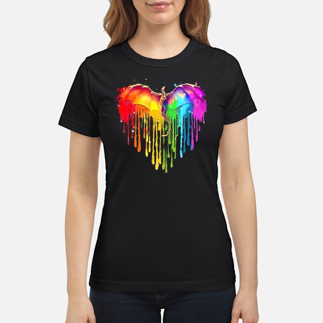 LGBT Dragon Heart Shirt 7 LGBT Dragon Heart Ladies Tee