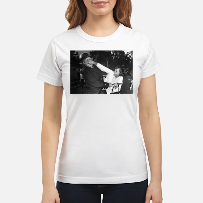 Black Woman Fighting Police Shirt 6 Black Woman Fighting Police Ladies Tee